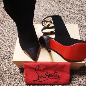 Suede Double Buckle Christian Louboutin Heels
